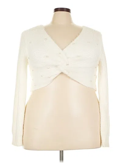 Pre-owned Forever 21 Plus Cardigan Sweater In Ivory
