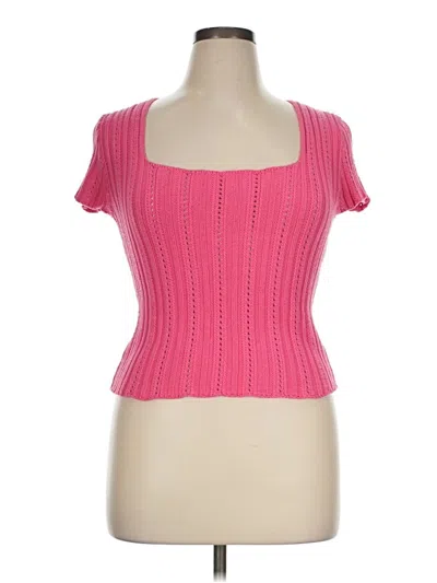 Pre-owned Forever 21 Plus Cardigan Sweater In Pink