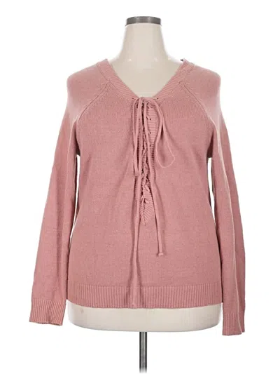 Pre-owned Forever 21 Plus Cardigan Sweater In Pink