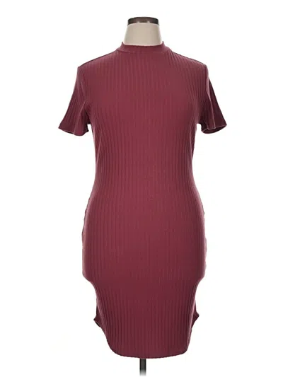 Pre-owned Forever 21 Plus Casual Dress In Burgundy