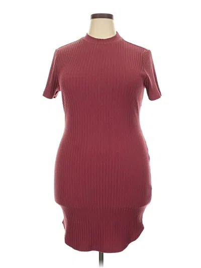 Pre-owned Forever 21 Plus Casual Dress In Burgundy