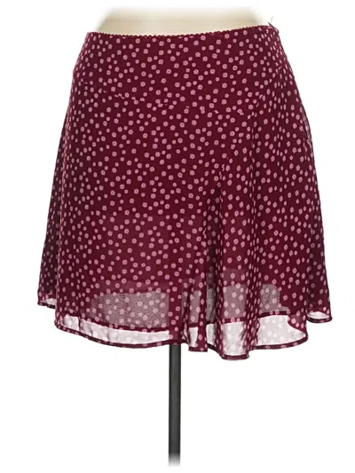 Pre-owned Forever 21 Plus Casual Skirt In Burgundy