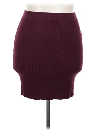 Pre-owned Forever 21 Plus Casual Skirt In Burgundy