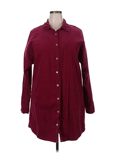 Pre-owned Forever 21 Plus Coat In Burgundy