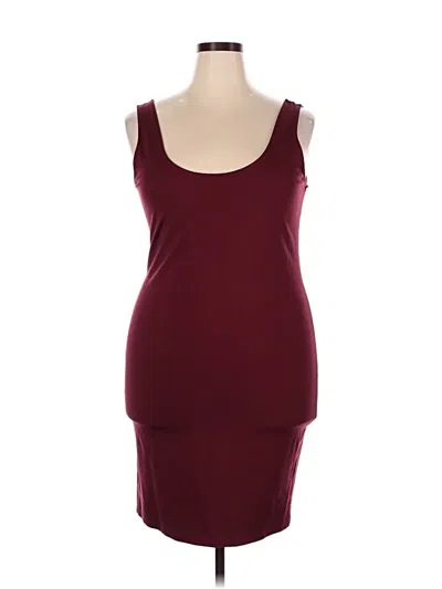 Pre-owned Forever 21 Plus Cocktail Dress In Burgundy