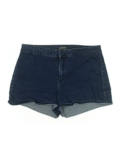 Pre-owned Forever 21 Plus Denim Shorts In Blue