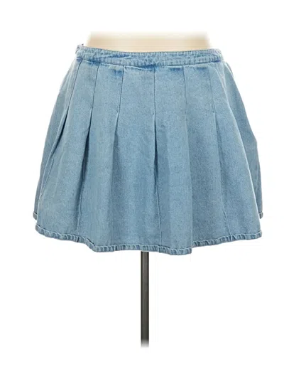 Pre-owned Forever 21 Plus Denim Skirt In Blue