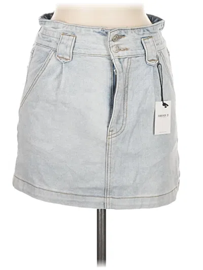 Pre-owned Forever 21 Plus Denim Skirt In Blue