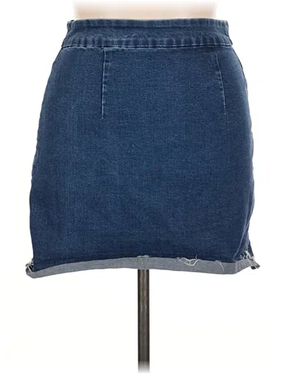 Pre-owned Forever 21 Plus Denim Skirt In Blue