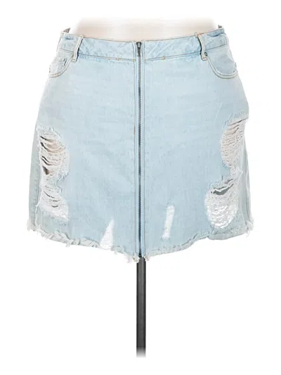 Pre-owned Forever 21 Plus Denim Skirt In Blue