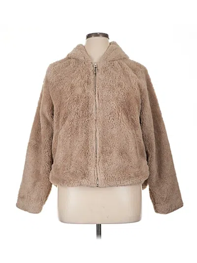 Pre-owned Forever 21 Plus Faux Fur Jacket In Tan