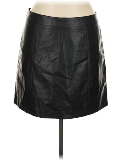 Pre-owned Forever 21 Plus Faux Leather Skirt In Black