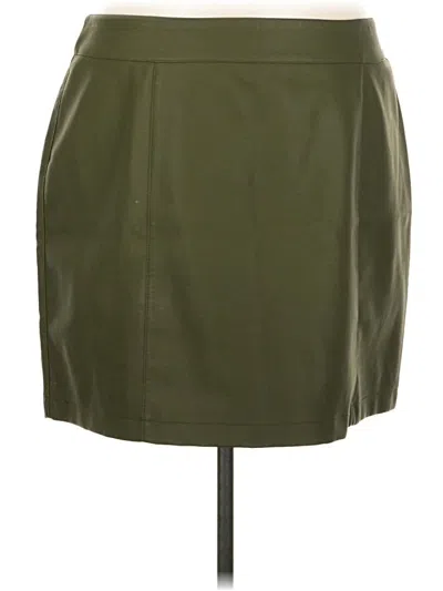 Pre-owned Forever 21 Plus Faux Leather Skirt In Green