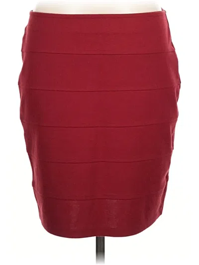 Pre-owned Forever 21 Plus Formal Skirt In Burgundy