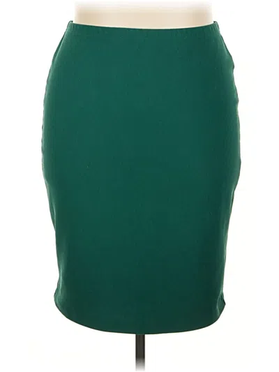 Pre-owned Forever 21 Plus Formal Skirt In Green