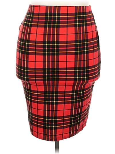 Pre-owned Forever 21 Plus Formal Skirt In Red