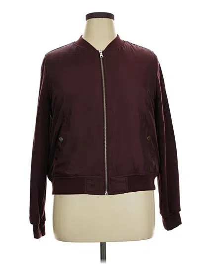 Pre-owned Forever 21 Plus Jacket In Burgundy