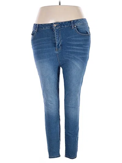 Pre-owned Forever 21 Plus Jeans In Blue