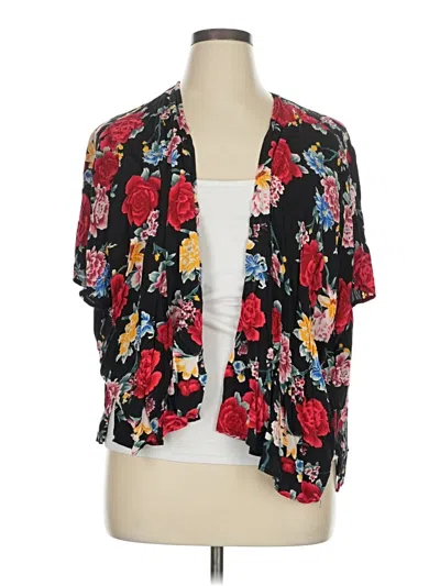 Pre-owned Forever 21 Plus Kimono In Black