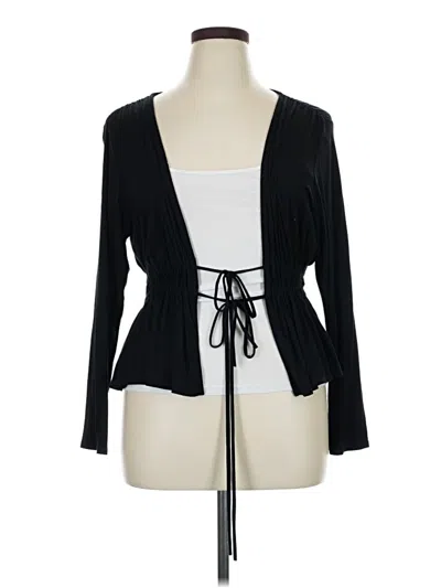 Pre-owned Forever 21 Plus Kimono In Black