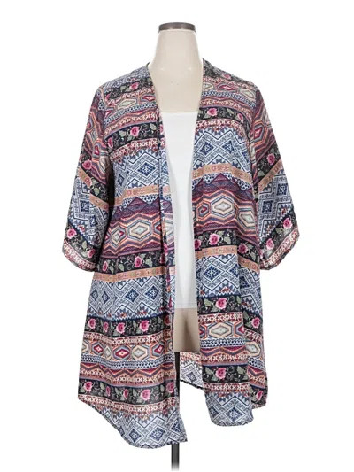 Pre-owned Forever 21 Plus Kimono In Blue