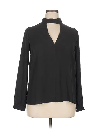 Pre-owned Forever 21 Plus Long Sleeve Blouse In Black