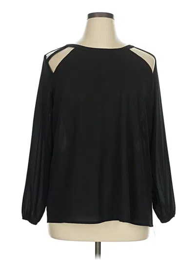 Pre-owned Forever 21 Plus Long Sleeve Blouse In Black