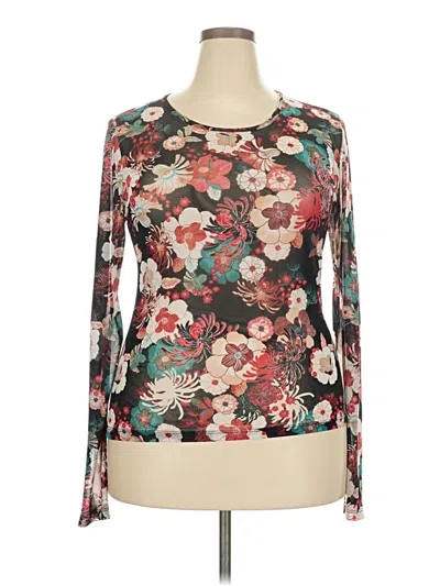 Pre-owned Forever 21 Plus Long Sleeve Blouse In Brown