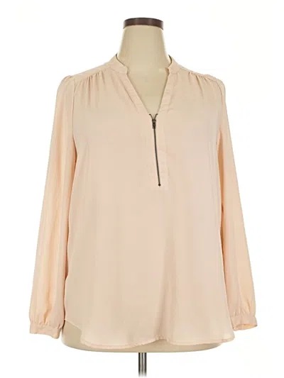 Pre-owned Forever 21 Plus Long Sleeve Blouse In Brown
