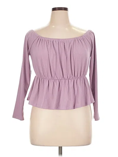Pre-owned Forever 21 Plus Long Sleeve Blouse In Purple
