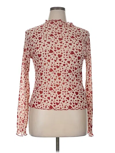 Pre-owned Forever 21 Plus Long Sleeve Blouse In Red