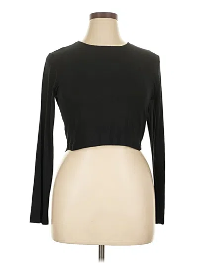 Pre-owned Forever 21 Plus Long Sleeve Top Black Boatneck Tops