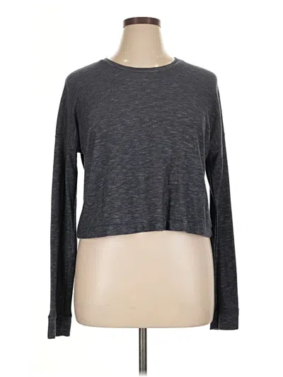 Pre-owned Forever 21 Plus Long Sleeve Top Gray Crew Neck Tops
