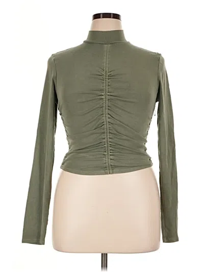 Pre-owned Forever 21 Plus Long Sleeve Top Green Turtleneck Tops