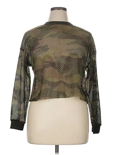 Pre-owned Forever 21 Plus Long Sleeve T-shirt In Green