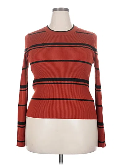 Pre-owned Forever 21 Plus Long Sleeve T-shirt In Red