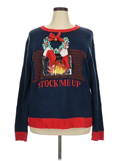 Pre-owned Forever 21 Plus Pullover Sweater In Blue