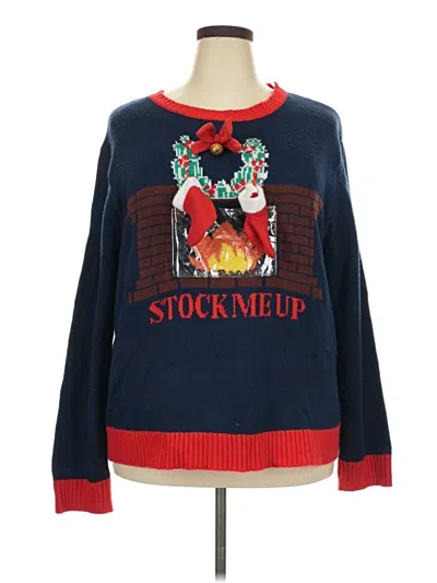 Pre-owned Forever 21 Plus Pullover Sweater In Blue