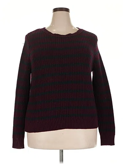 Pre-owned Forever 21 Plus Pullover Sweater In Burgundy