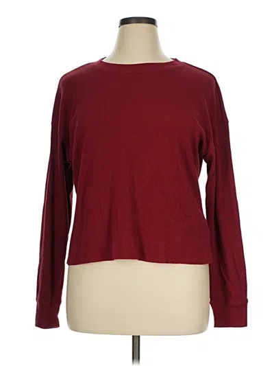 Pre-owned Forever 21 Plus Pullover Sweater In Burgundy