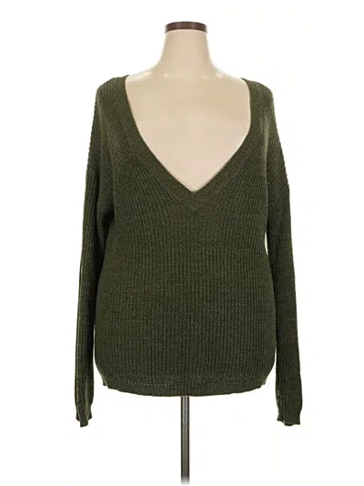 Pre-owned Forever 21 Plus Pullover Sweater In Green