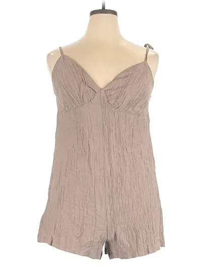 Pre-owned Forever 21 Plus Romper In Tan