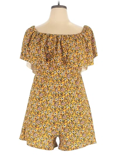 Pre-owned Forever 21 Plus Romper In Yellow