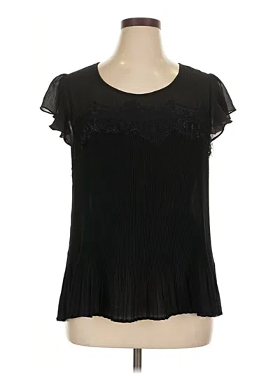 Pre-owned Forever 21 Plus Short Sleeve Blouse In Black
