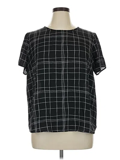 Pre-owned Forever 21 Plus Short Sleeve Blouse In Black