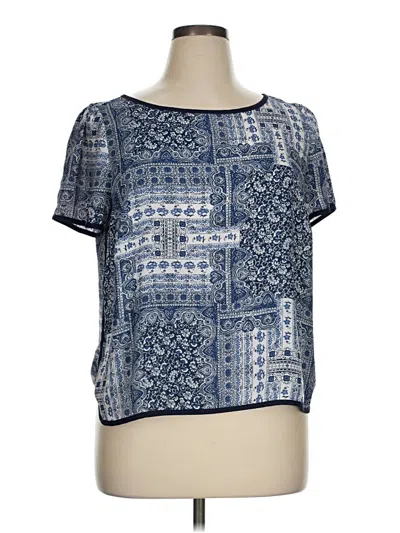 Pre-owned Forever 21 Plus Short Sleeve Blouse In Blue