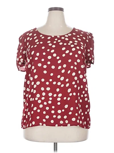 Pre-owned Forever 21 Plus Short Sleeve Blouse In Burgundy