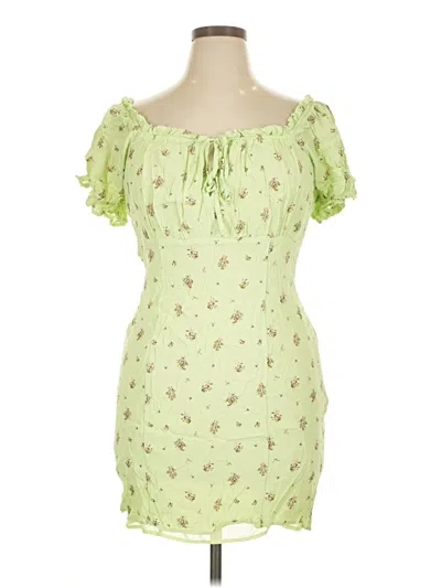 Pre-owned Forever 21 Plus Short Sleeve Blouse In Green