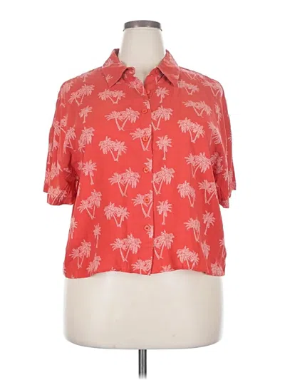 Forever 21 Plus Short Sleeve Blouse In Red