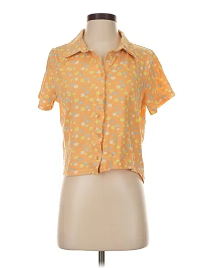 Pre-owned Forever 21 Plus Short Sleeve Blouse In Yellow